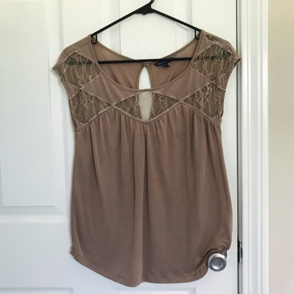 Brown Lace Short Sleeve - Picture 1 of 1